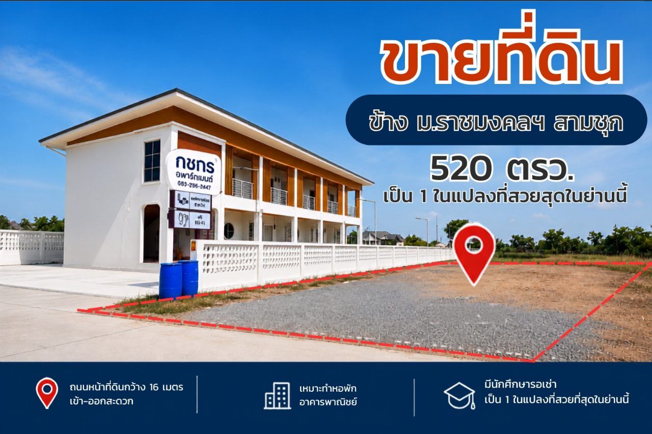ขายด่วน ที่ดินแปลงสวยถมแล้ว สุพรรณบุรี สามชุก ติดมหาวิทยาลัย เนื้อที่ 1 ไร่ 1 งาน 20 ตร.ว. โทร 0863414384 รูปที่ 3
