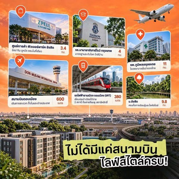 dcondo cloud Don Mueang คอนโด ใกล้สนามบินดอนเมือง แต่งครบ พร้อมอยู่ โทร 082-9946364 รูปที่ 14