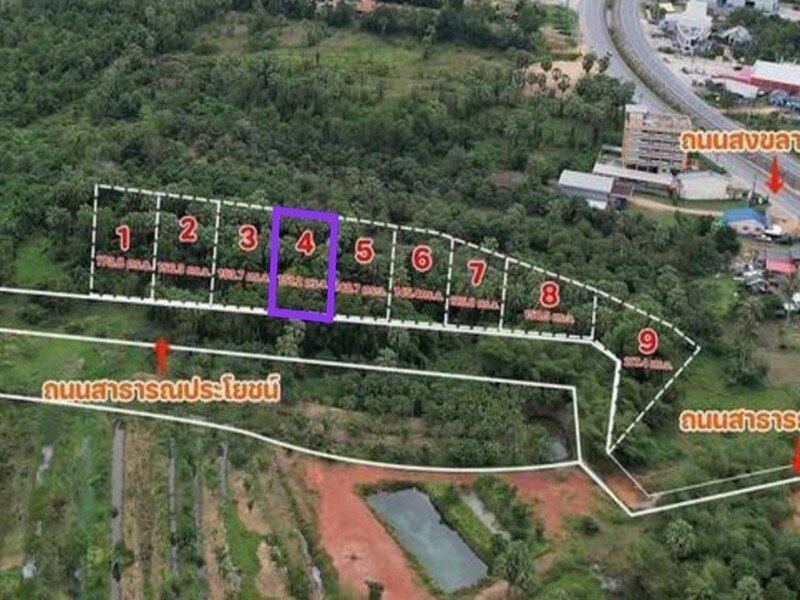ขายที่ดินสิงหนคร สงขลา แปลง 4 วิวภูเขา 151.2 ตารางวา ติดถนนใหม่ เหมาะสร้างบ้านสวน คาเฟ่ หรือซื้อเก็บลงทุน