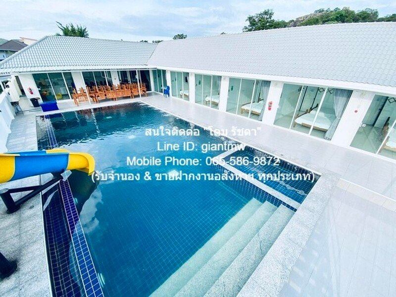 โรงแรม ขายรีสอร์ตหัวหิน (ต่ำกว่าราคาประเมิน) พร้อมสระว่ายน้ำ บนเนื้อที่ 149 ตร.ว. (7 น 9 น้ำ), ราคา 9,999,999 บาท  พท. 0 RAI 1 Ngan 49 ตารางวา 7 BR 9 BATHROOM ไม่ไกลจาก ห่างถนนเพชรเกษม (ทางหลวงหมายเลข 4) ประมาณ 3.5 กม. และห่างชายทะเลหัวหิน ประมาณ 4 ก