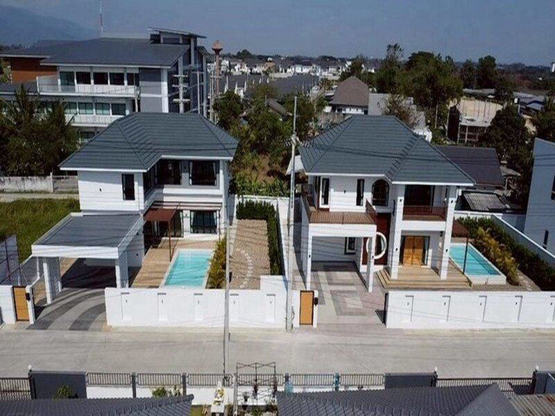 บ้านพูลวิลล่า 2 ชั้น ทำเลทอง บ้านสวย สไตล์โมเดิร์น หางดง