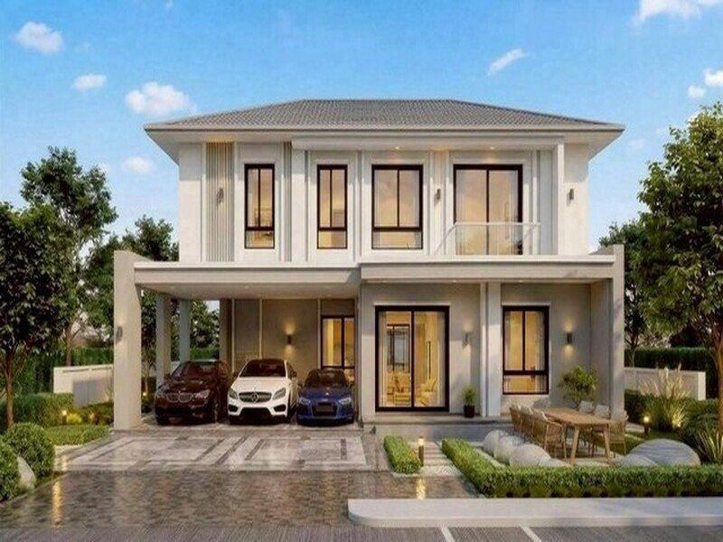 บ้านพูลวิลล่าหรู โปร่งโล่ง สไตล์ Luxury Modern หางดง