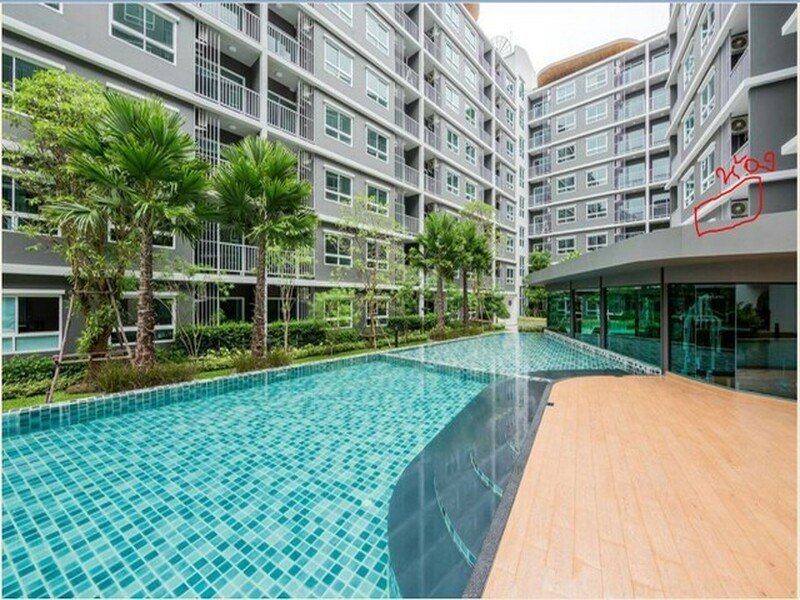 ขายพร้อมผู้เช่า ลดเหลือ1.35ล. ห้อง1bed ชั้น2 พื้นที่30ม. ฟรี Wifi เฟอร์พร้อมอยู่ คอนโดเดอะทรัสต์ อมตะ-ชลบุรี ต.หนองไม้แดง อ.เมือง ชลบุรี