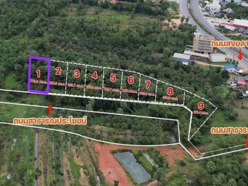 ขายที่ดินสิงหนคร สงขลา แปลง 1 วิวภูเขา 173.8 ตารางวา ติดถนนใหม่ เหมาะสร้างบ้านสวน คาเฟ่ หรือซื้อเก็บลงทุน