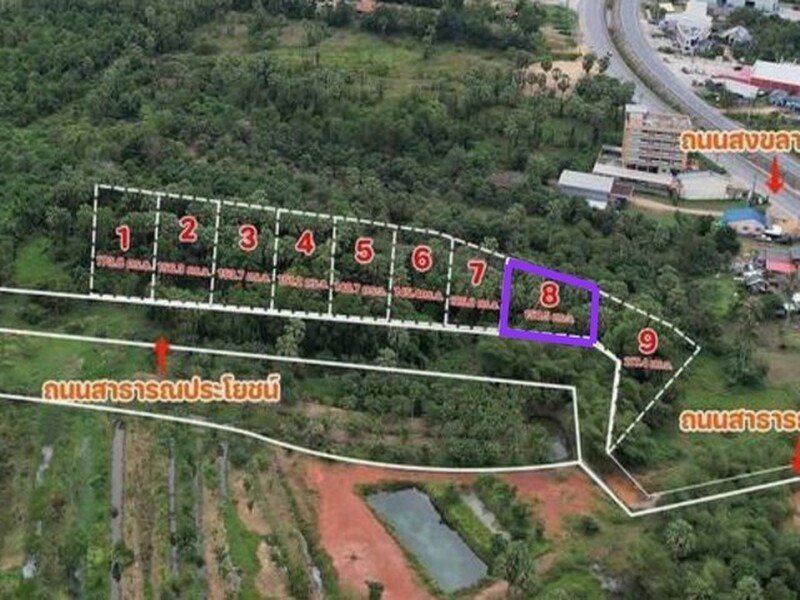 ขายที่ดินสิงหนคร สงขลา แปลง 8 วิวภูเขา 150.5 ตารางวา ติดถนนใหม่ เหมาะสร้างบ้านสวน คาเฟ่ หรือซื้อเก็บลงทุน