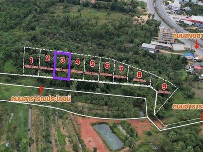 ขายที่ดินสิงหนคร สงขลา แปลง 3 วิวภูเขา 153.7 ตารางวา ติดถนนใหม่ เหมาะสร้างบ้านสวน คาเฟ่ หรือซื้อเก็บลงทุน