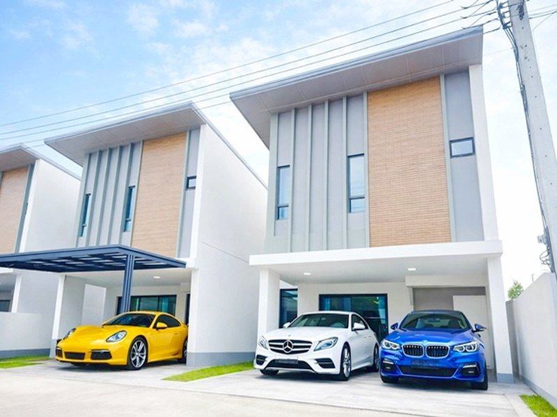 บ้านสไตล์บ้านเดี่ยว 2 ชั้น 36 ตร.วา. 143 ตร.ม.  ทาวน์โฮม 3 นอน 3 น้ำ ราชพฤกษ์ MRTพระนั่งเกล้า ใกล้ สะพานมหาเจษฎาบดินทร์ 950 ม.ตลาดบางศรีเมือ