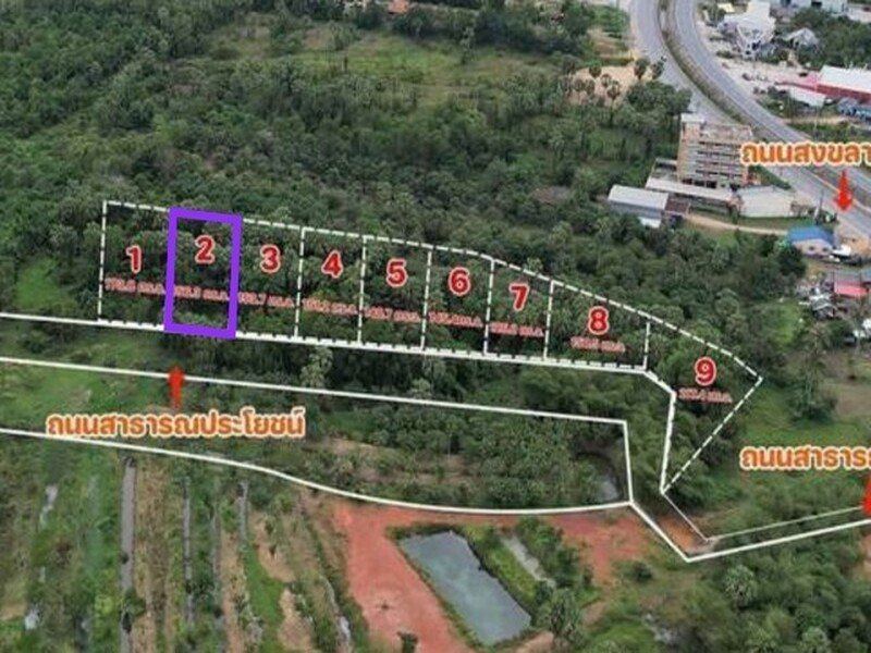 ขายที่ดินสิงหนคร สงขลา แปลง 2 วิวภูเขา 156.3 ตารางวา ติดถนนใหม่ เหมาะสร้างบ้านสวน คาเฟ่ หรือซื้อเก็บลงทุน