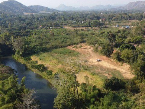 ที่ดินติดแม่น้ำเพชรบุรี ส่วนติดแม่น้ำกว้าง 150 เมตร แก่งกระจาน เพชรบุรี เหมาะทำโฮมสเตย์ รีสอร์ท ลานกางเต็นท์ คาเฟ่ริมน้ำ 4-3-32 ไร่