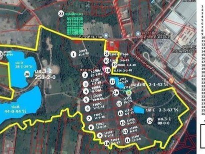 ขายที่ดินผังม่วงแปลงยาวฉะเชิงเทรา ใกล้นิคมเกตย์เวย์ซืตี้ ผังม่วงลาย  579.  ไร่